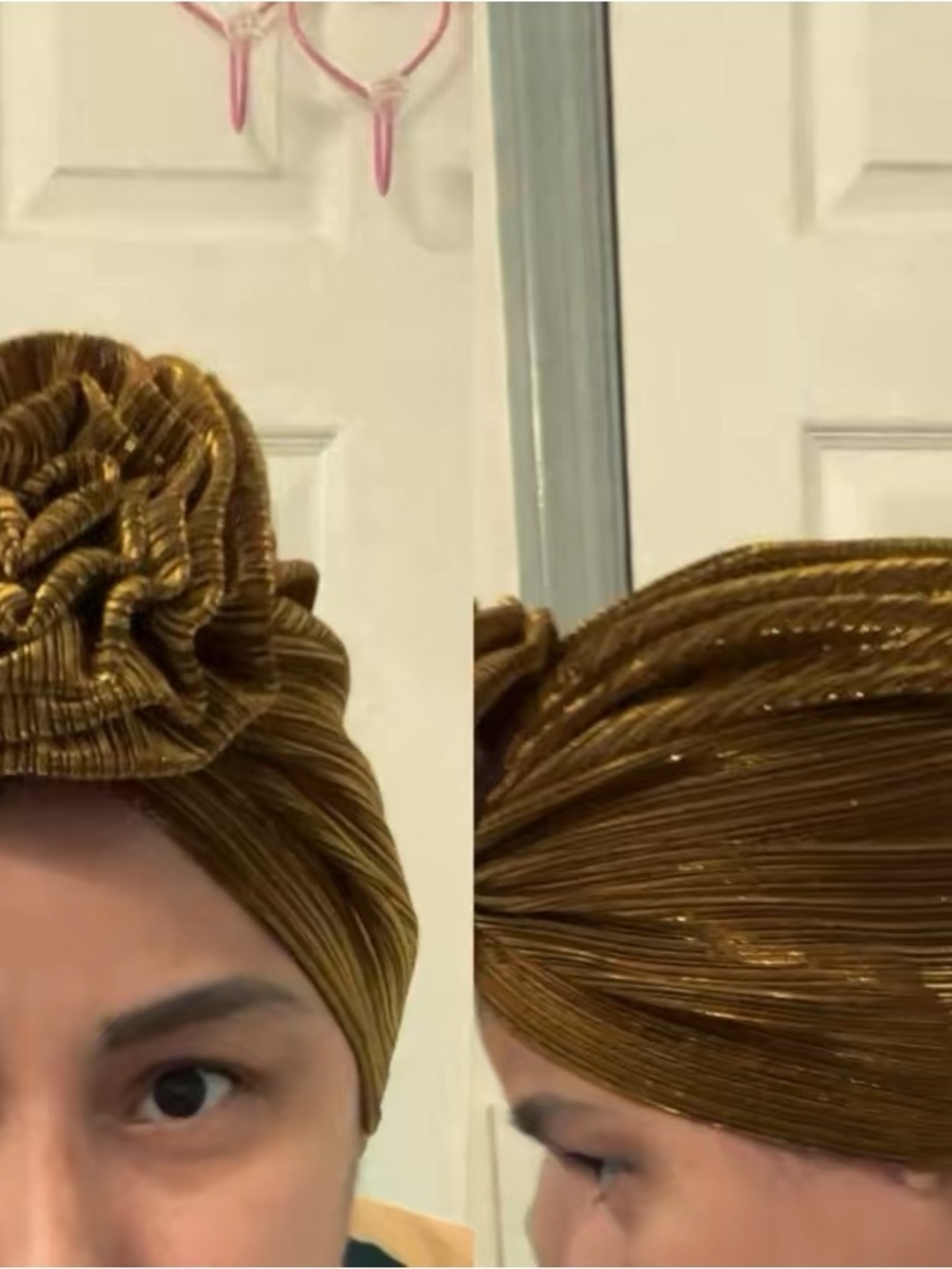 Gold Metallic Knot Turban Headwrap - Women Accessories